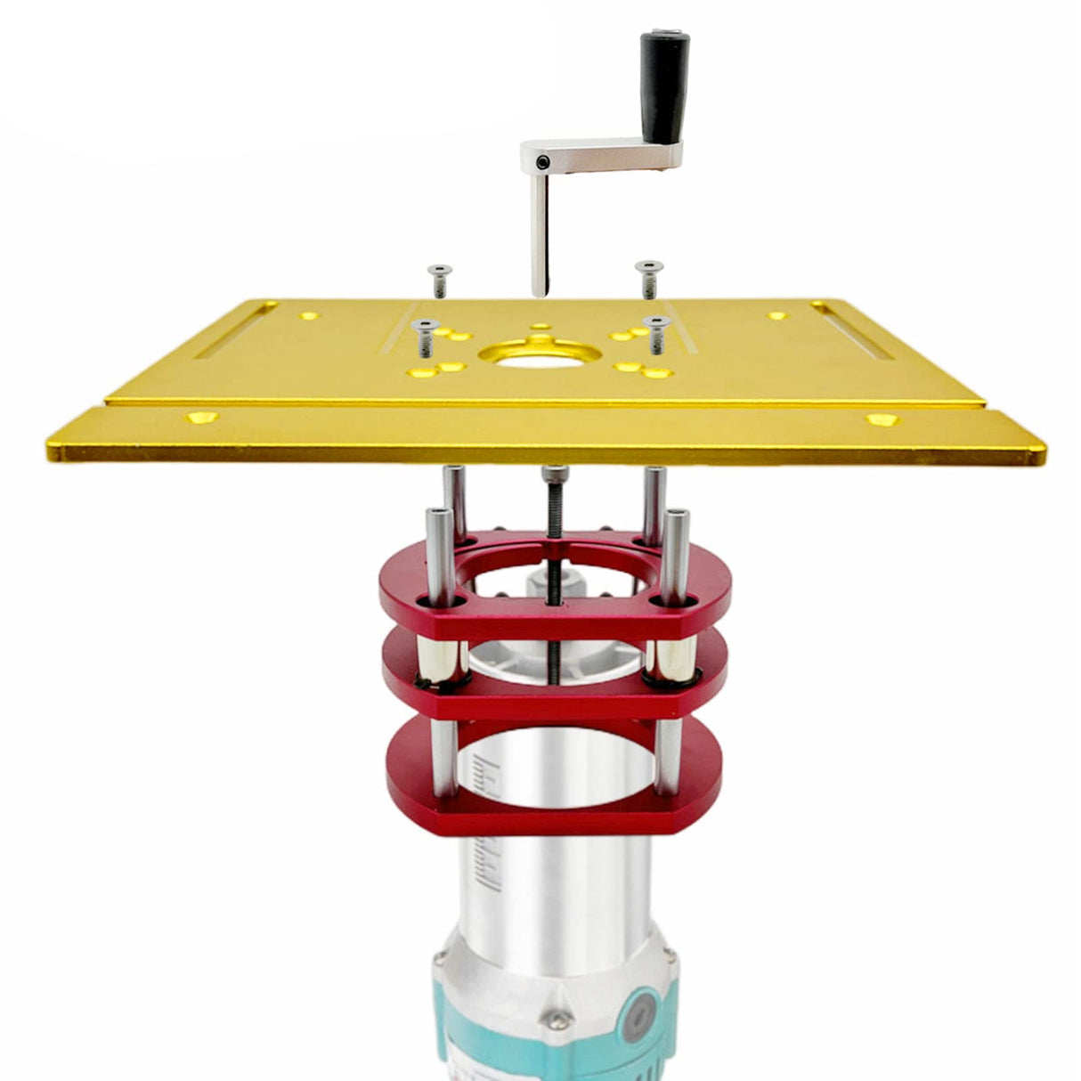 Aluminium Router Table Insert Plate, Metal Router Lift System DIY Router Table for Woodworking Benches Router Plate Wood Tools Milling Trimming Focket