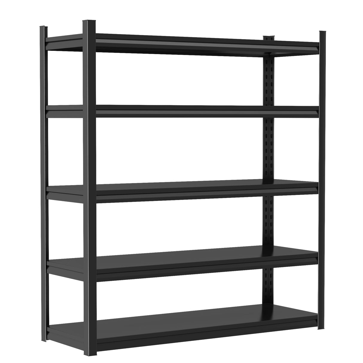 63''Storage Shelves, Garage Metal Shelving Unit, Adjustable, Double-Layer Column with Reinforced Ribs, Heavy-Duty, Capable of Bearing 3000 lbs, Suitable for Garage, Warehouse, Kitchen Storage Beaunatixx