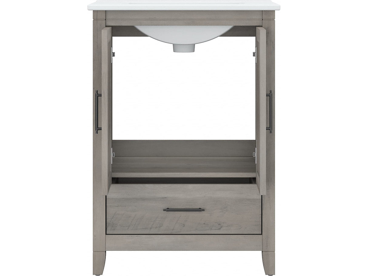 Bush Furniture Key West 24W Bathroom Vanity with Sink in Driftwood Gray Bush Business Furniture