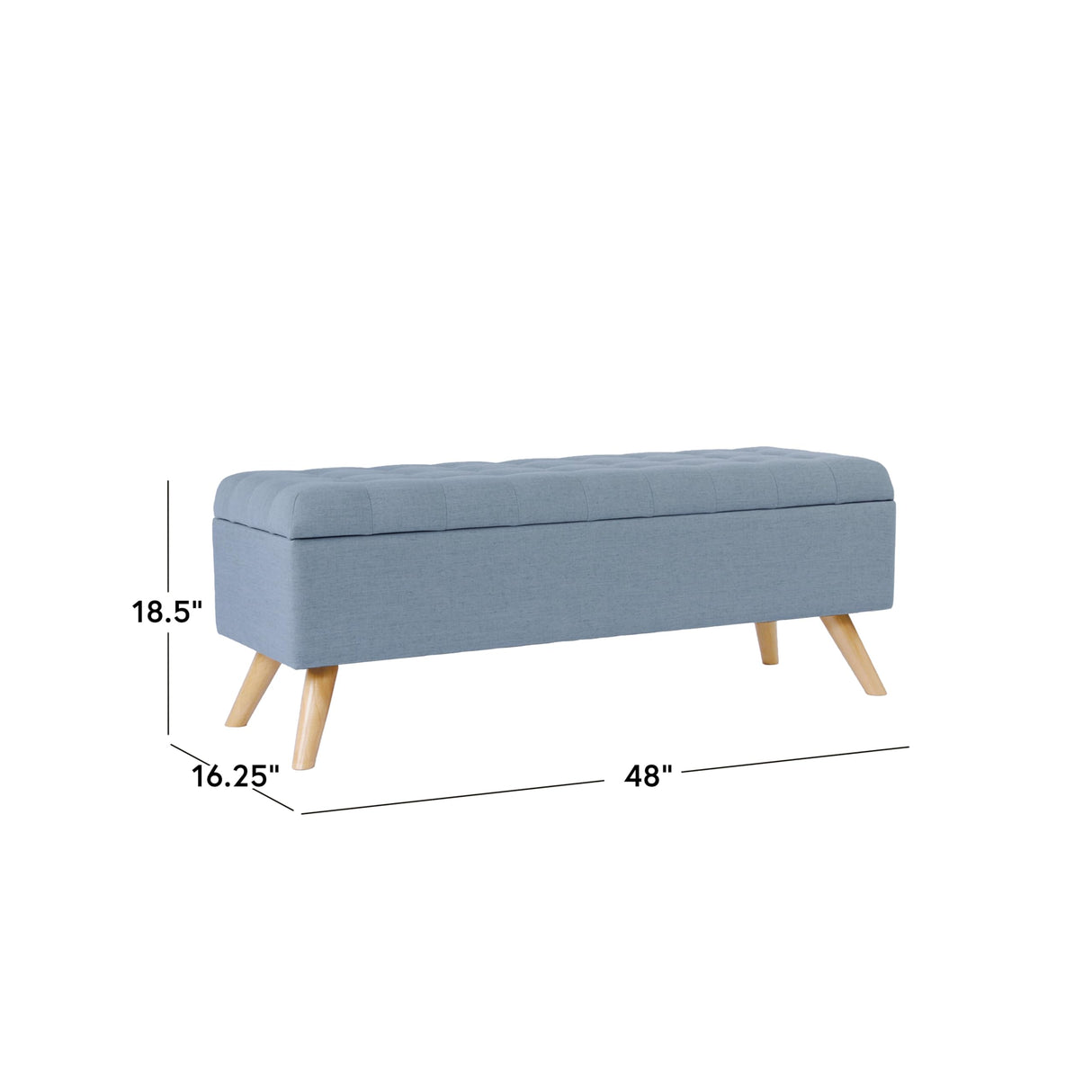 HomePop Modern Storage Bench, Blue Large HomePop