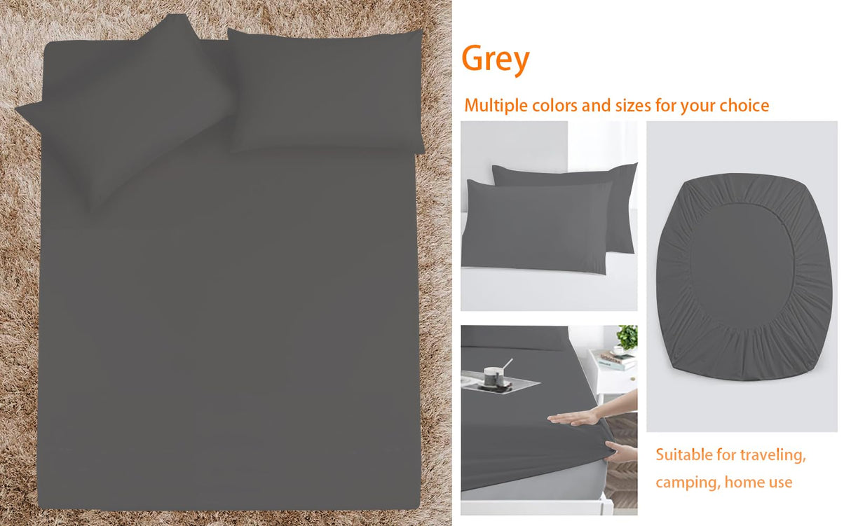 AEHISDHIE Queen Sheet Sets Air Mattress Sheets - 3 Pieces Queen Sheets Sets 16 to 24 inch - Inflate Without Disassembly Convenient & Firm Easy to use Air Mattress (Gray,Queen) AEHISDHIE