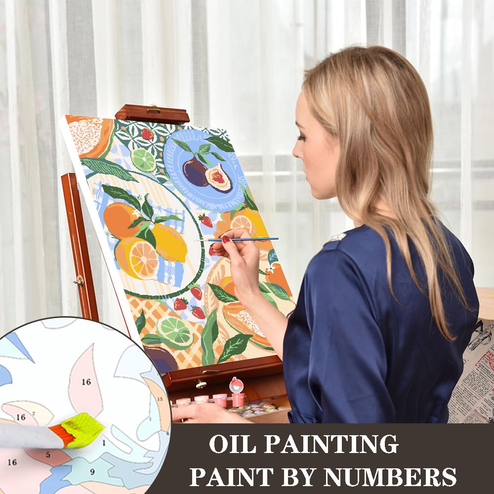 cupmod 6 Packs Paint by Numbers Kit for Adults,Coffee DIY Acrylic Oil Painting Paint by Numbers Kits on Canvas,Adults Paint by Numbers Kits Drawing Paintwork for Home Decor 9.8x13.8inch cupmod