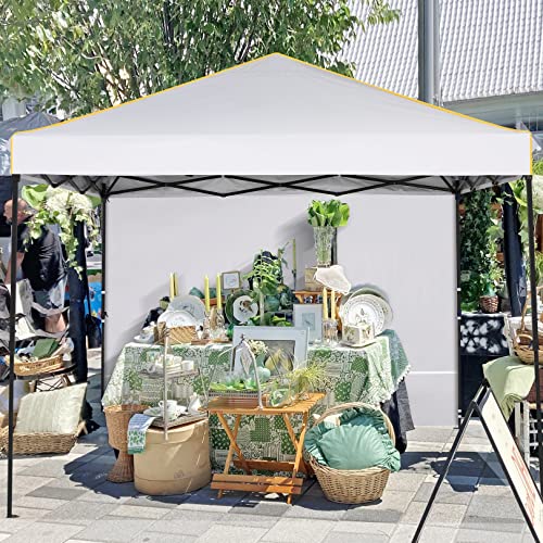 COBIZI 10x10 Canopy Tent with Sidewalls and Mesh Windows 2.0,10x10 Pop up Tent for Parties,Commercial Instant Canopies with Heavy Duty Bag,White Gazebo for Outdoor Activities COBIZI