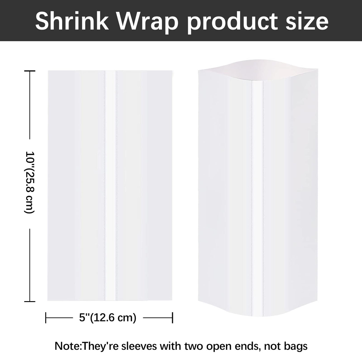 100Pcs Sublimation Shrink Wrap Sleeves,5x10 Inch Heat Transfer Shrink Film Bags for Blanks 20 oz Tumblers,Mugs,Cups,Shrink Wrap Bands for Sublimation OKBA