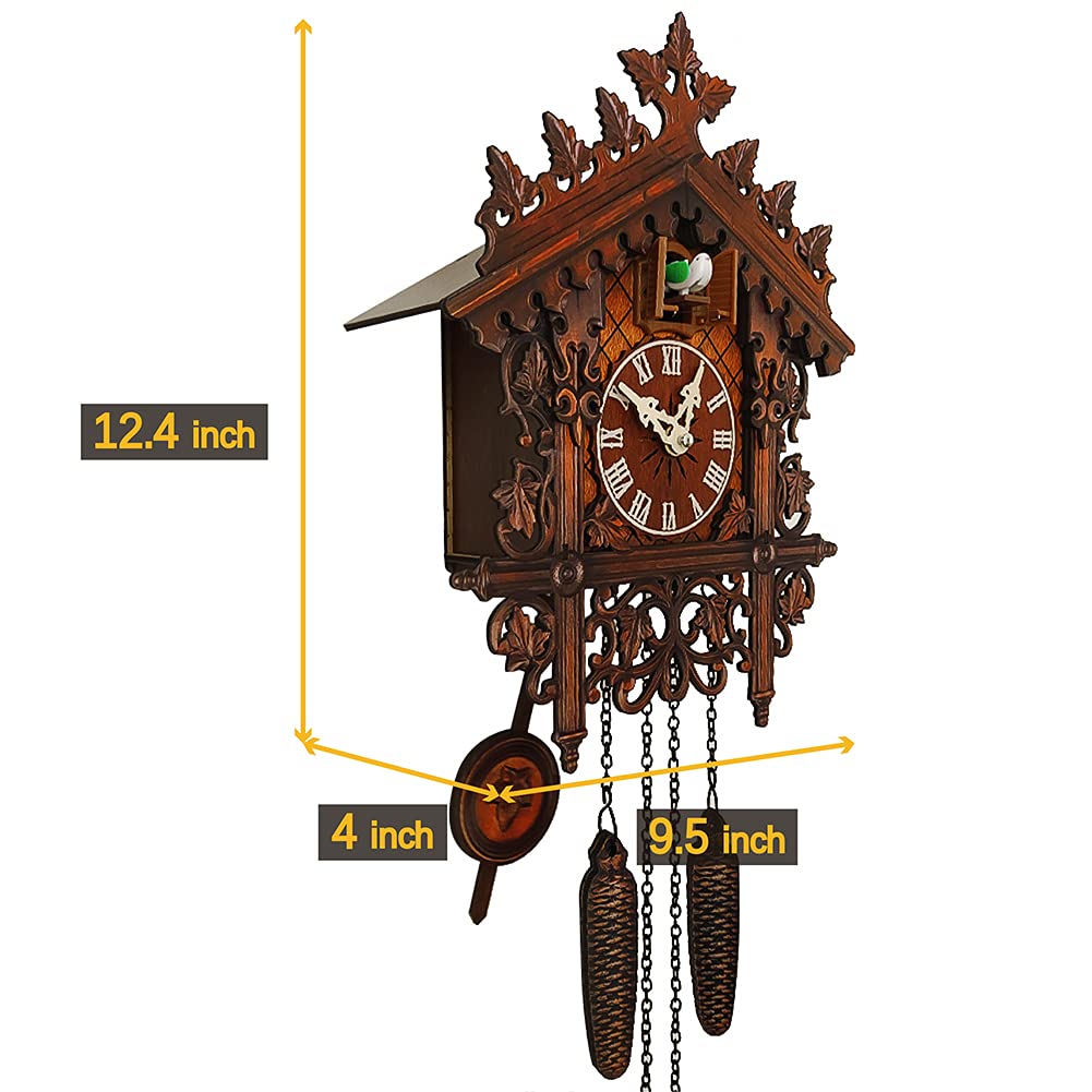 JoonieHouse Traditional Black Forest Cuckoo Clock, Newly Wood Coo Coo Clock Decorative Wall Clock with Pendulum and Chiming Function - Perfect Wall Clocks for Home Livingroom Decor JOONIEHOUSE