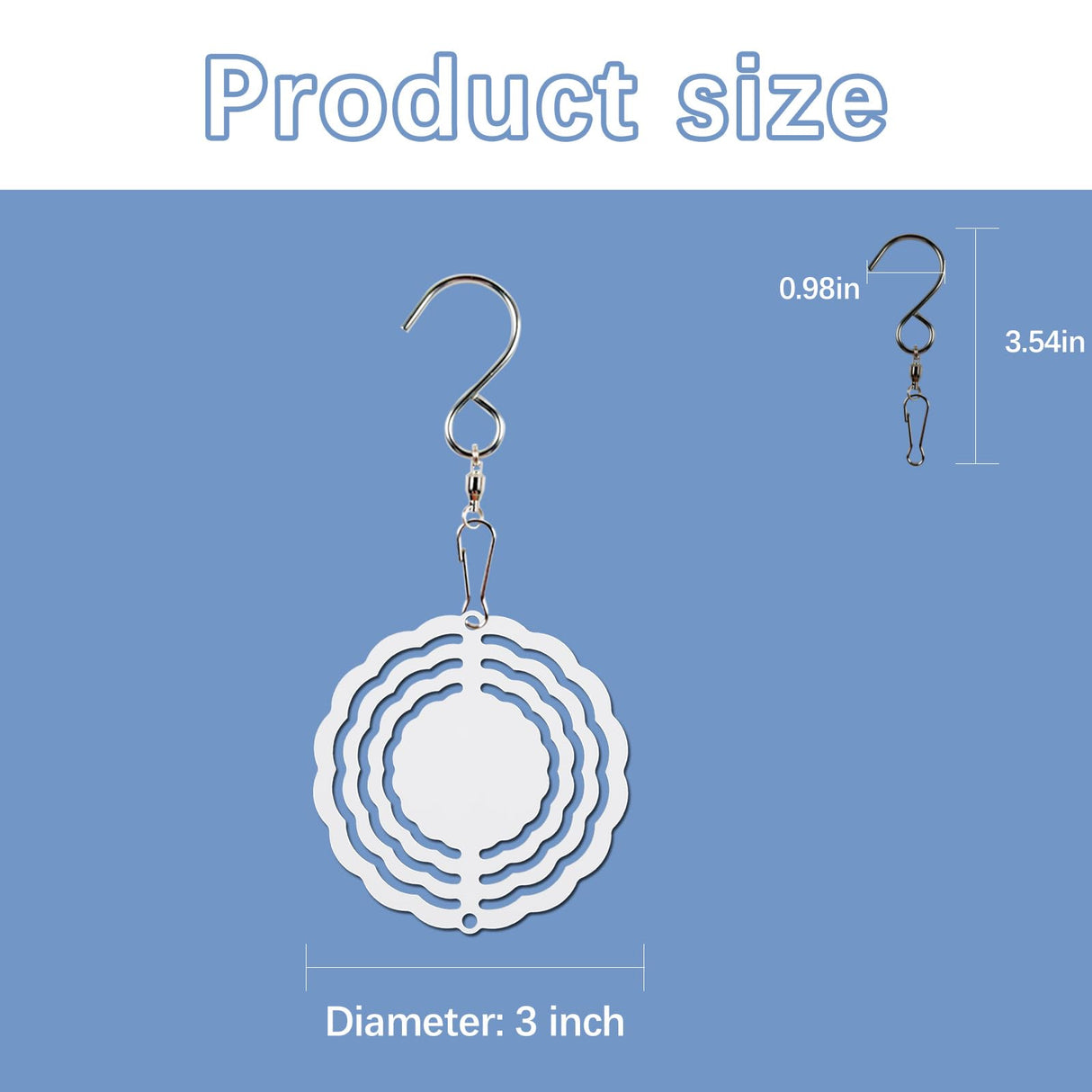 20 Pcs Sublimation Wind Spinner Blanks 3 Inch Bulk Aluminum Metal Ornaments Sublimation Blanks Products Heat Transfer Outdoor Garden Christmas Trees Decoration Sublimation Blank Wind Spinners LaiHiulaan