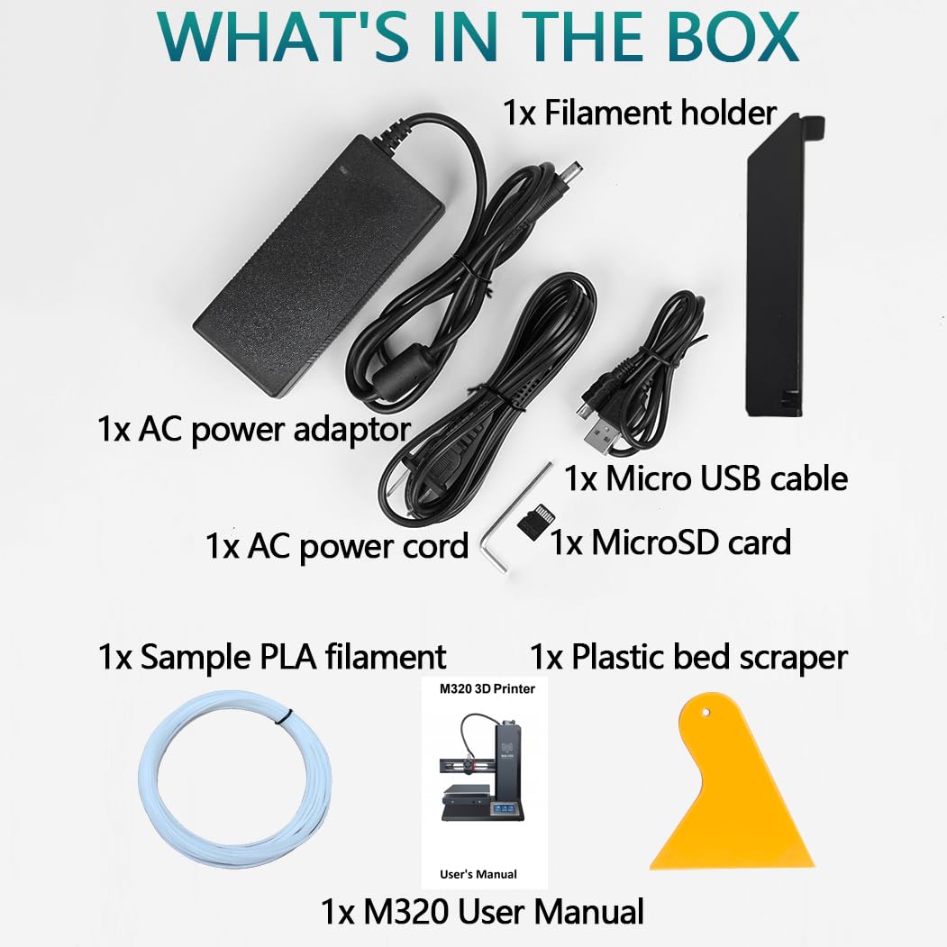 MALYAN M320 FDM Mini 3D Printer,Fully Assembled 3D Printers Easy for Beginners and Kids, High Printing Accuracy, Printing Size 150 * 150 * 150 mm MALYAN