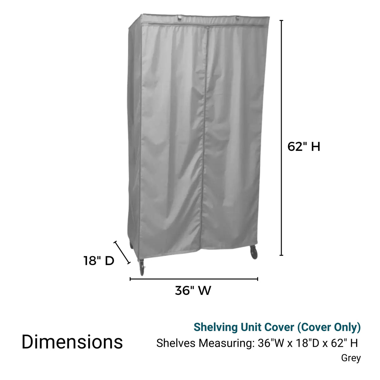 Formosa Covers Premium Wire Shelf Cover - 36x18x62 Inches Fit for 4-Tier Wire Shelving - Versatile Shelf Shield Protects & Organizes Garage, Outdoor, Kitchen, Inventory - Metal Rack Cover Grey Formosa Covers