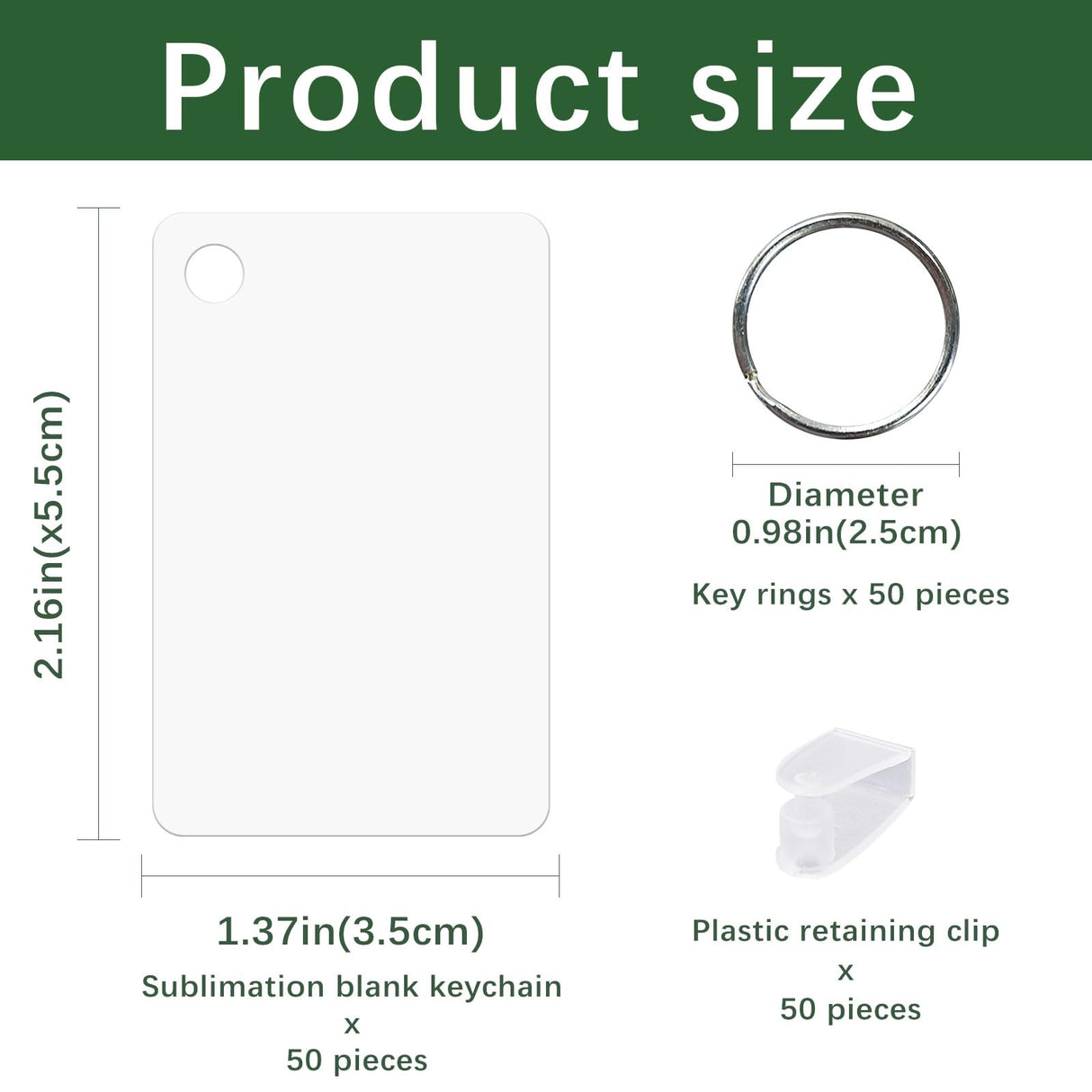 GEKIXUTP 150 Pcs Metal Sublimation Keychain Blanks Bulk,Double Sided Sublimation Blanks Keychain Heat Transfer Keychain Blanks,Sublimation Ornament Blanks GEKIXUTP