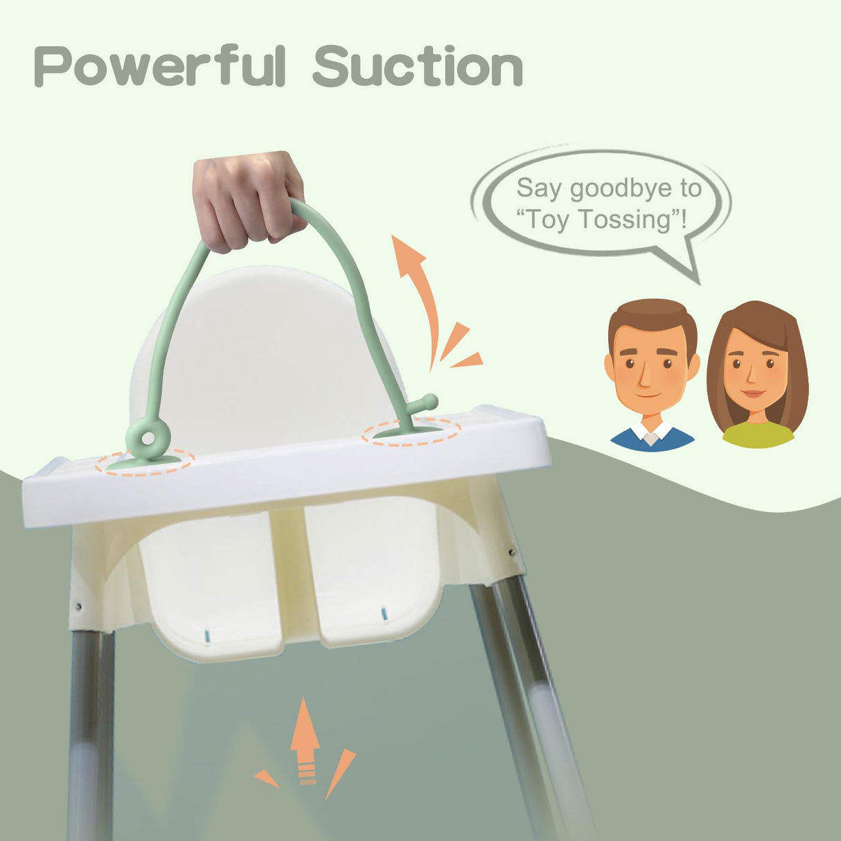 oiimllby Baby Teething Toy, High Chair Suction Cup Toys for Infant Toddlers 0-6M, Food Grade Silicone Teether, Educational Parent-Child Baby Toys, Montessori Sensory Toy for Babies 6-12Months (Green) oiimllby