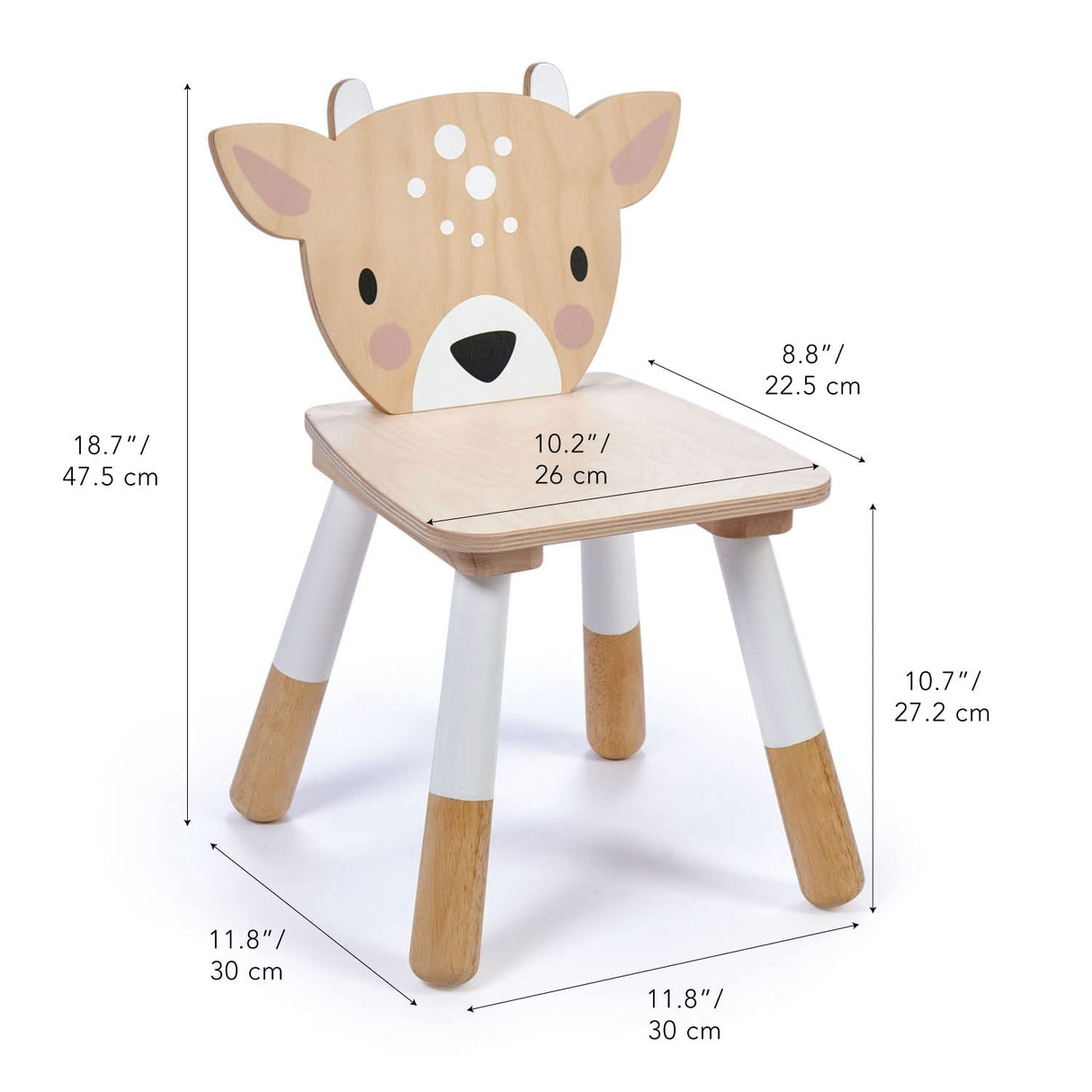 Tender Leaf Toys - Forest Table and Chairs Collections - Adorable Kids Size Art Play Game Table and Chairs - Made with Premium Materials and Craftsmanship for Children 3+ (Forest Deer Chair) Tender Leaf Toys