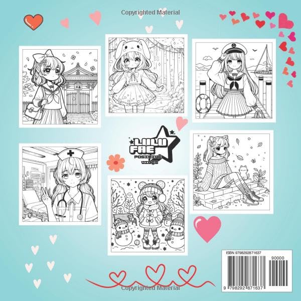 Anime Coloring Book: Girls in Cute Kawaii Fashion, Foodie & Fantasy Portrait Looks | For Teens, Kids & Manga Lovers Majosta