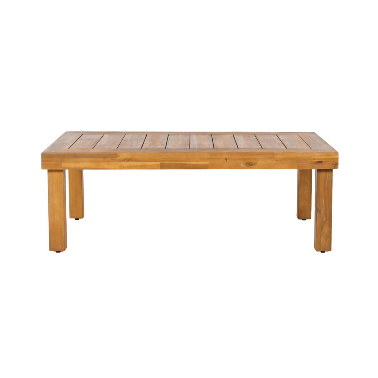 Christopher Knight Home Havets 81.25" Sectional L Shaped Sofa, 4 Pieces Acacia Wood Patio Furniture Set, Slat Coffee Table, Spacious Seat and Table Set for Backyard Garden Balcony, Teak+Beige Christopher Knight Home