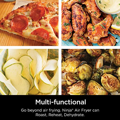 Ninja Air Fryer, Roast, Bake, Air Fry, Roast, Broil, Reheats, & Dehydrates, 4-in-1, Fries, Frozen Food, Veggies, and Juicy Meat, Less Oil, Easy Meals, Healthy Meals, Compact, 4 QT, Grey, AF101 Ninja
