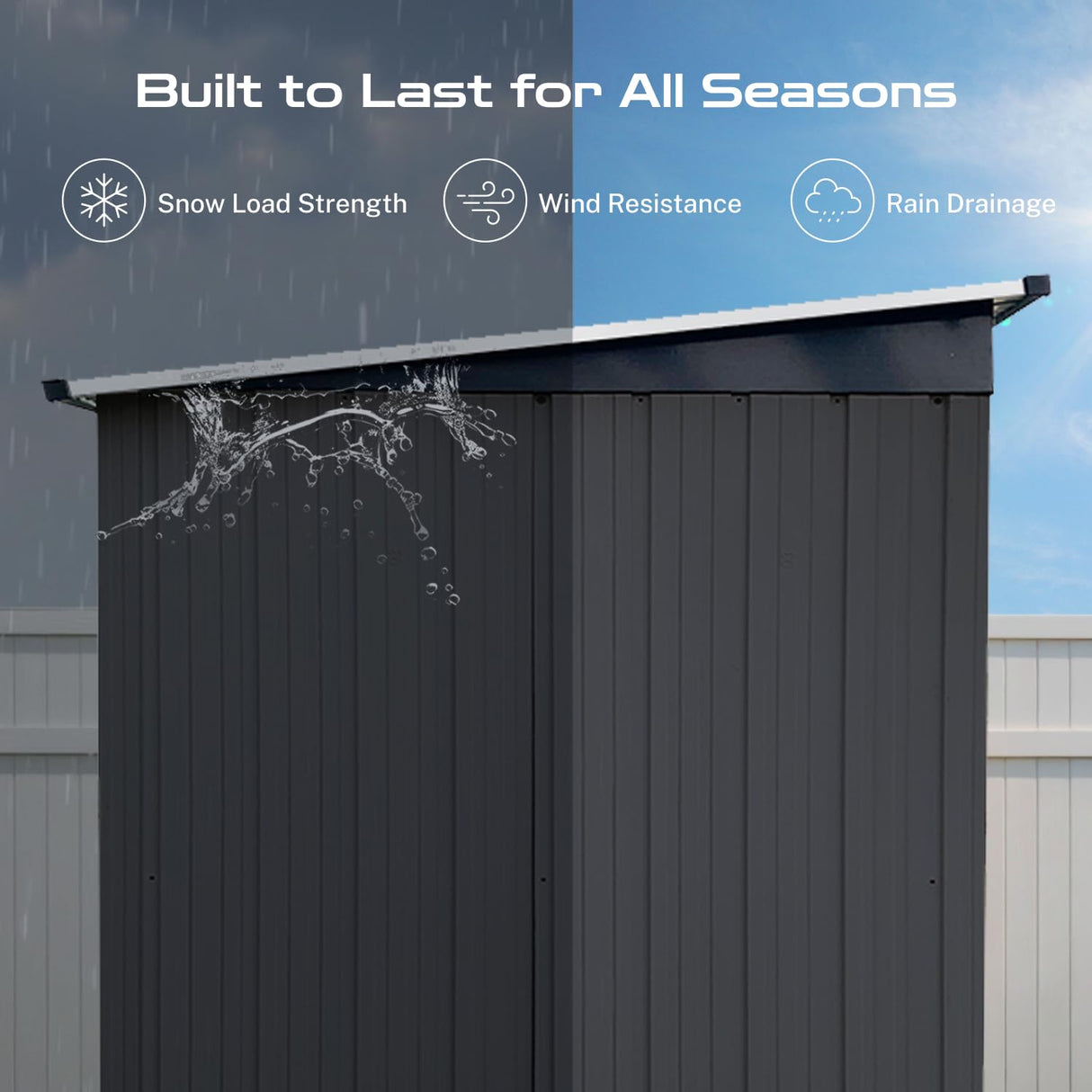 8 x 6 FT Outdoor Storage Shed, Metal Garden Tool Shed with Slooping Roof, Lockable Doors and Aluminum Frames, Easy to Assemble for Garden, Patio, Lawn, Black LINKHOO