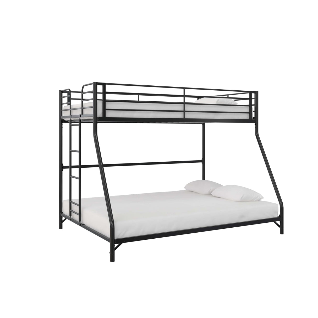 DHP Daven Quick-Assembly Twin-Over-Full Metal Bunk Bed with Ladder and Guardrails, Black DHP