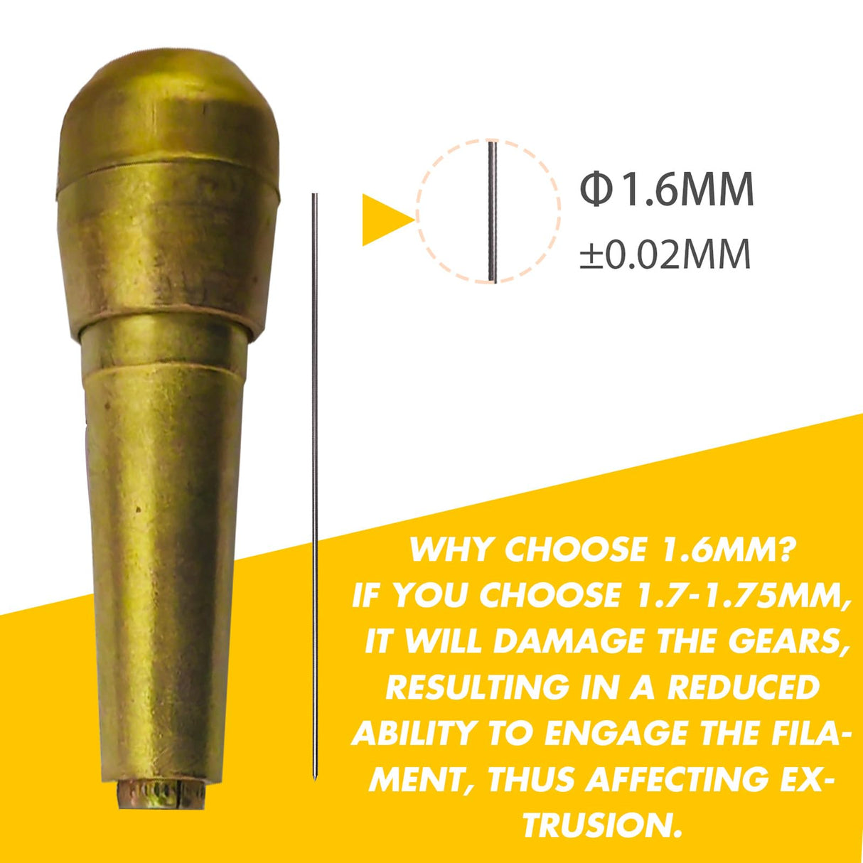 Asbrot Upgrade 3P - Poke Pin Pusher, 3D Printer Nozzle Cleaning Kit, Zinc Alloy Handle with 3 Pin, Must-Have Cleaner for Printing Extruder, Clearing Filament Clog Tool, Dia 1.6mm by L 210mm No Clog Asbrot