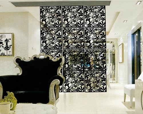 YIZUNNU Hanging Room Divider Made of PVC Panels Screen, Room Divider for Decorating Living Room, Dining Room, Sitting Room, Office, Restaurant Decoration(Black,12Pcs) YIZUNNU
