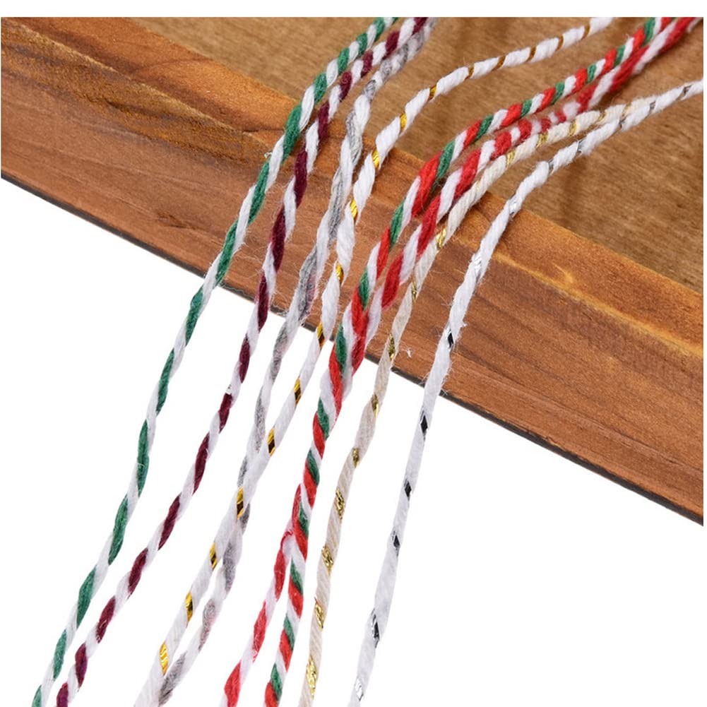 Twine String,328Ft twine rope,2mm Twine for Crafts, Art, Gardening Plants, Gift Wrapping,Home Wedding Christmas Decor(Red white) AMZWUS