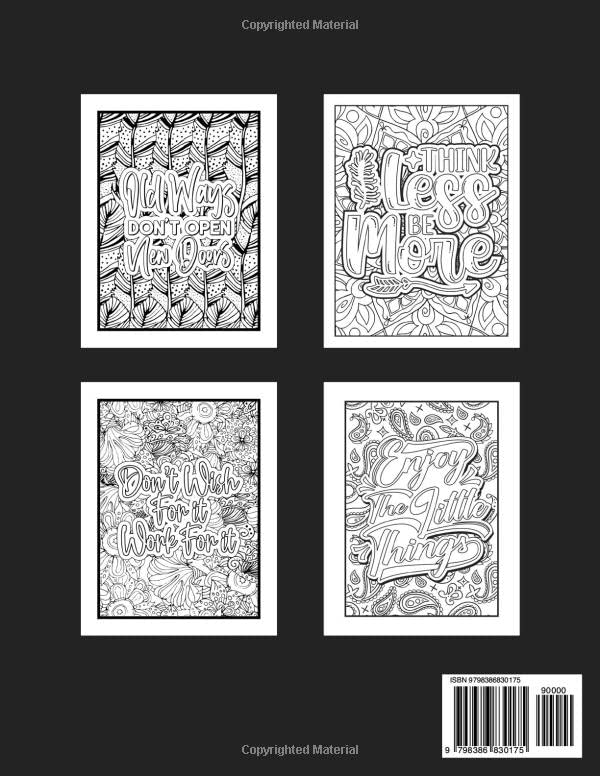 Easy Inspirational Coloring Book For Adults 50 Motivational Quotes: Positive Vibes Colouring Book For Adults (Positive & Motivational Quotes Coloring Books) WoodArtSupply