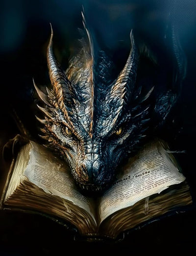 DAZZLEDOTS Diamond Art Kits for Adults, Dragon Diamond Painting Kits for Beginner Book Round 5D Full Drill Diamond Dots Crafts for Home Wall Decor Gifts 12x16 Inch