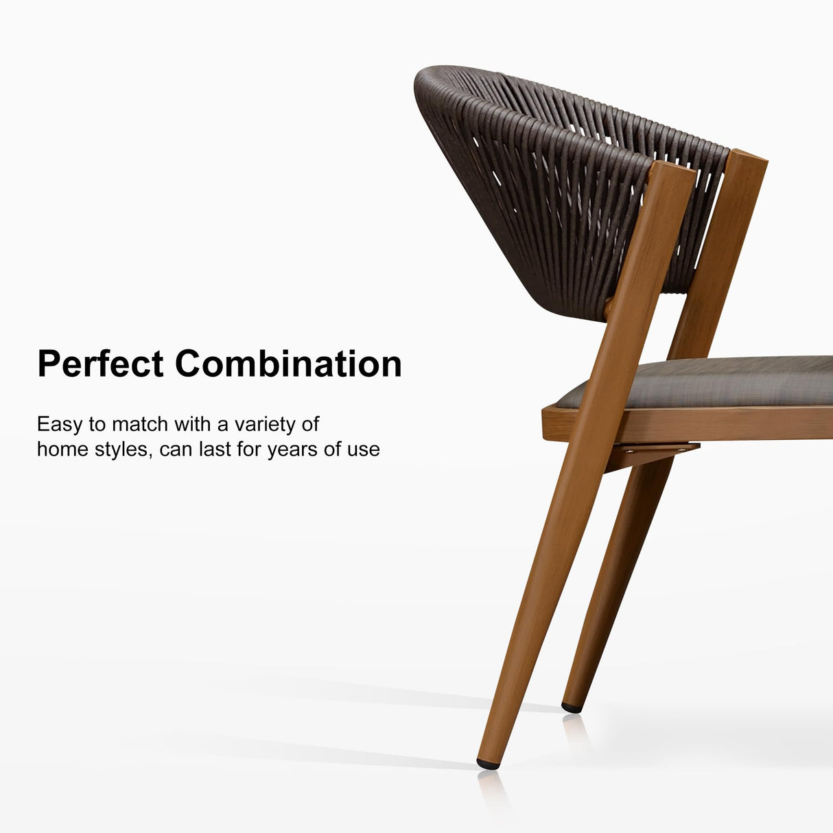 PURPLE LEAF 7 Pieces Outdoor Dining Set All-Weather Wicker Outdoor Patio Furniture with Table All Aluminum Frame for Lawn Garden Backyard Deck Patio Dining Set with Cushions, Brown PURPLE LEAF