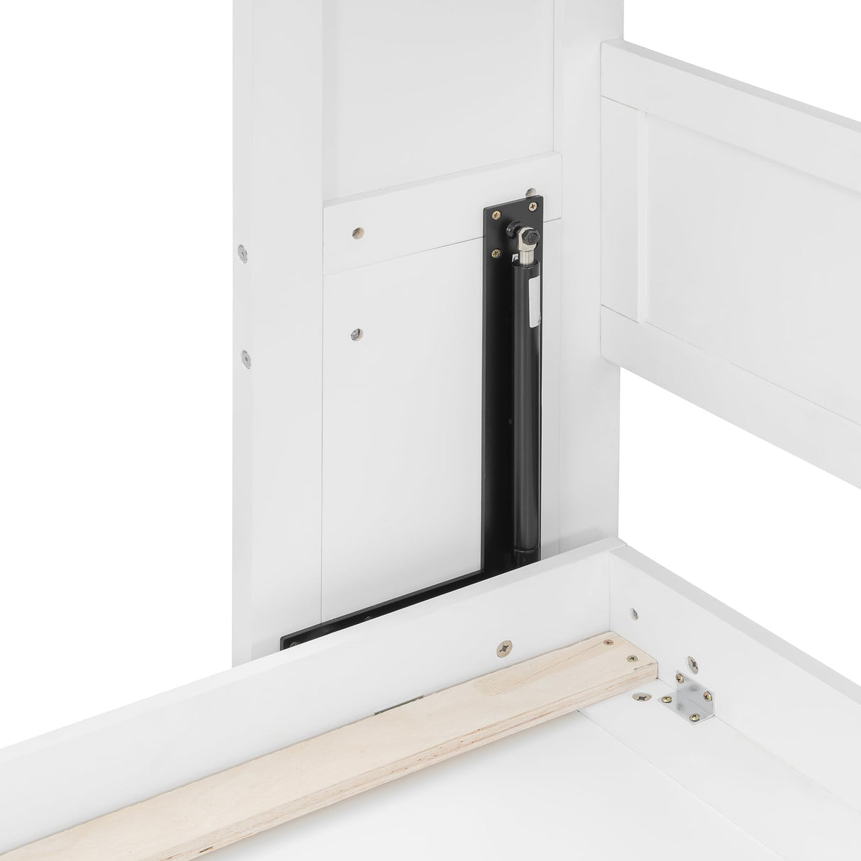 Ball & Cast Hideaway Bed Queen Size Murphy Bed with Ample Storage,Space-Saving Wall-Mounted Design Cabinets Bedframe w/Diamond Stripes,Hydraulic Lift System,for Apartment,White Ball & Cast