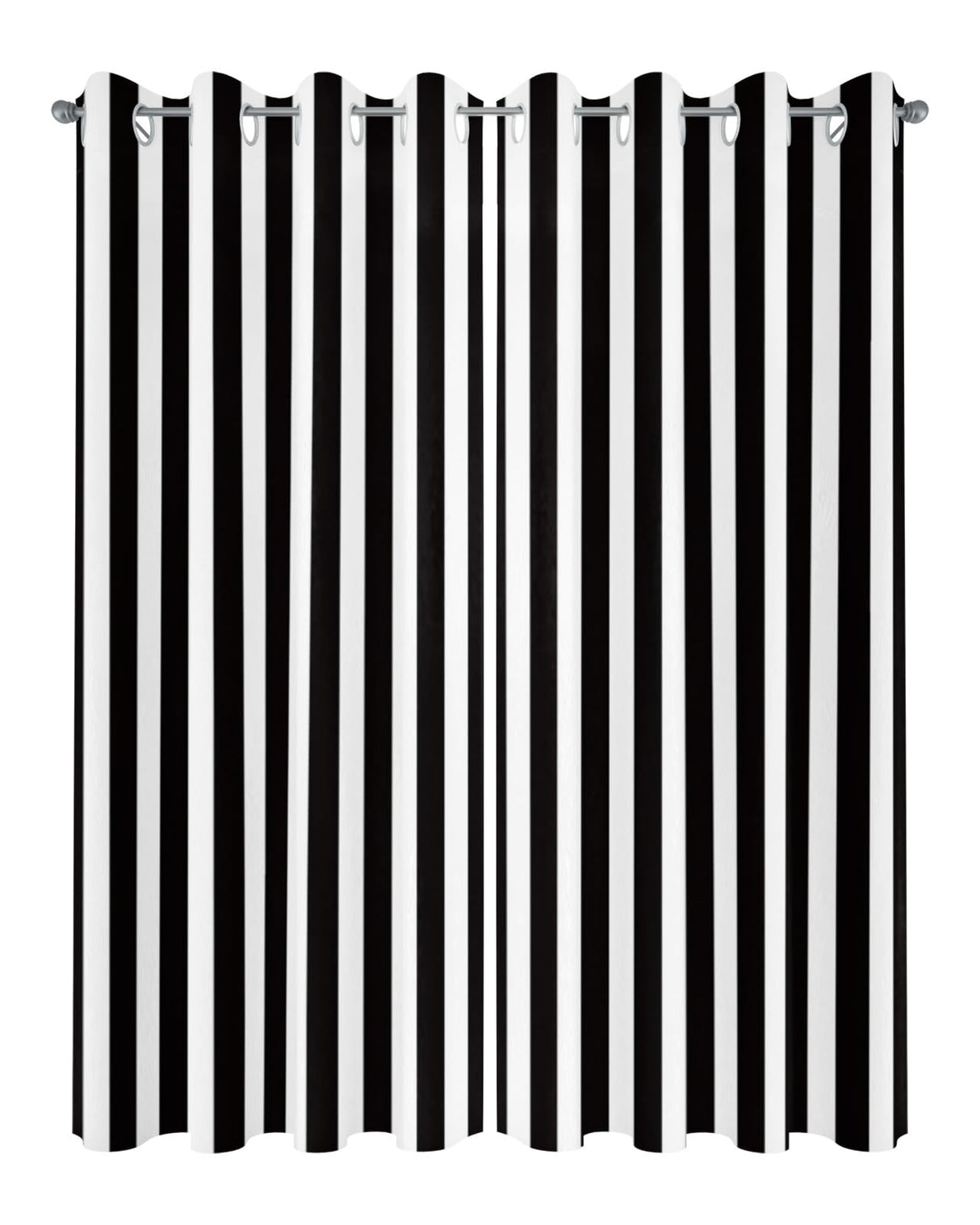 Outdoor Curtains for Patio Waterproof Black and White Stripe Indoor/Outdoor Curtain Tiebacks Simple Style Privacy Curtain Sun Blocking Grommet Drapes for Pergolas Gazebo Porch Balcony 2 Panel 54x108 Home L6