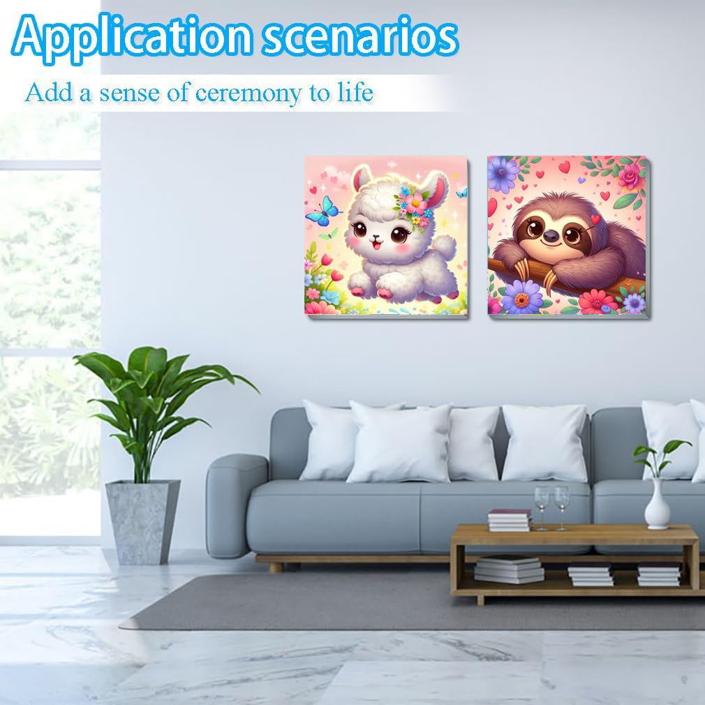 CraftyTime 4 Pack Framed Paint by Number for Kids Age 8-12 Kids, Cute Animals Paint by Numbers Kit for Beginners,Easy Acrylic Paint by Numbers Canvas Arts and Crafts for Wall Decor Gift 8x8in CraftyTime