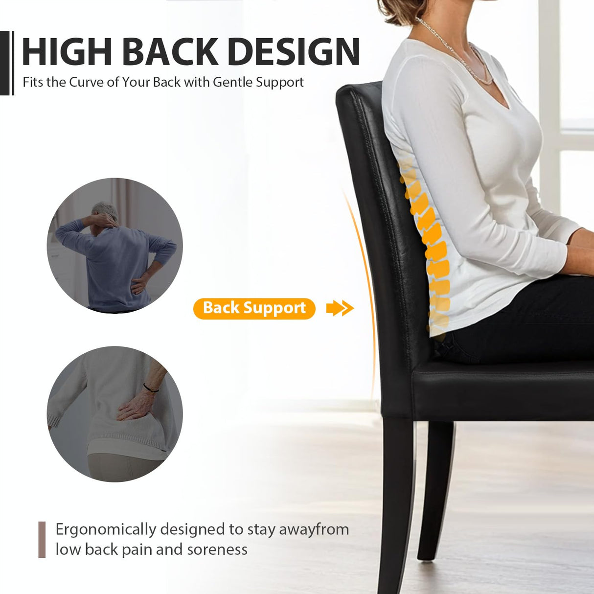 FDW Dining Chairs Set of 4,Dining Room Chairs,Side PU Cushion Chairs with Waterproof Surface and Wood Legs,for Kitchen Restaurant and Living Room,Leather Black FDW