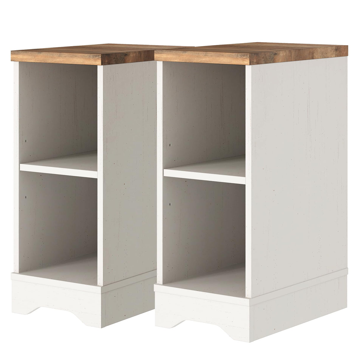 WAMPAT Modern Farmhouse 3 in 1 TV Stand for up to 85" TVs Wood Entertainment Center with Open Storage for Living Room Antique White WAMPAT