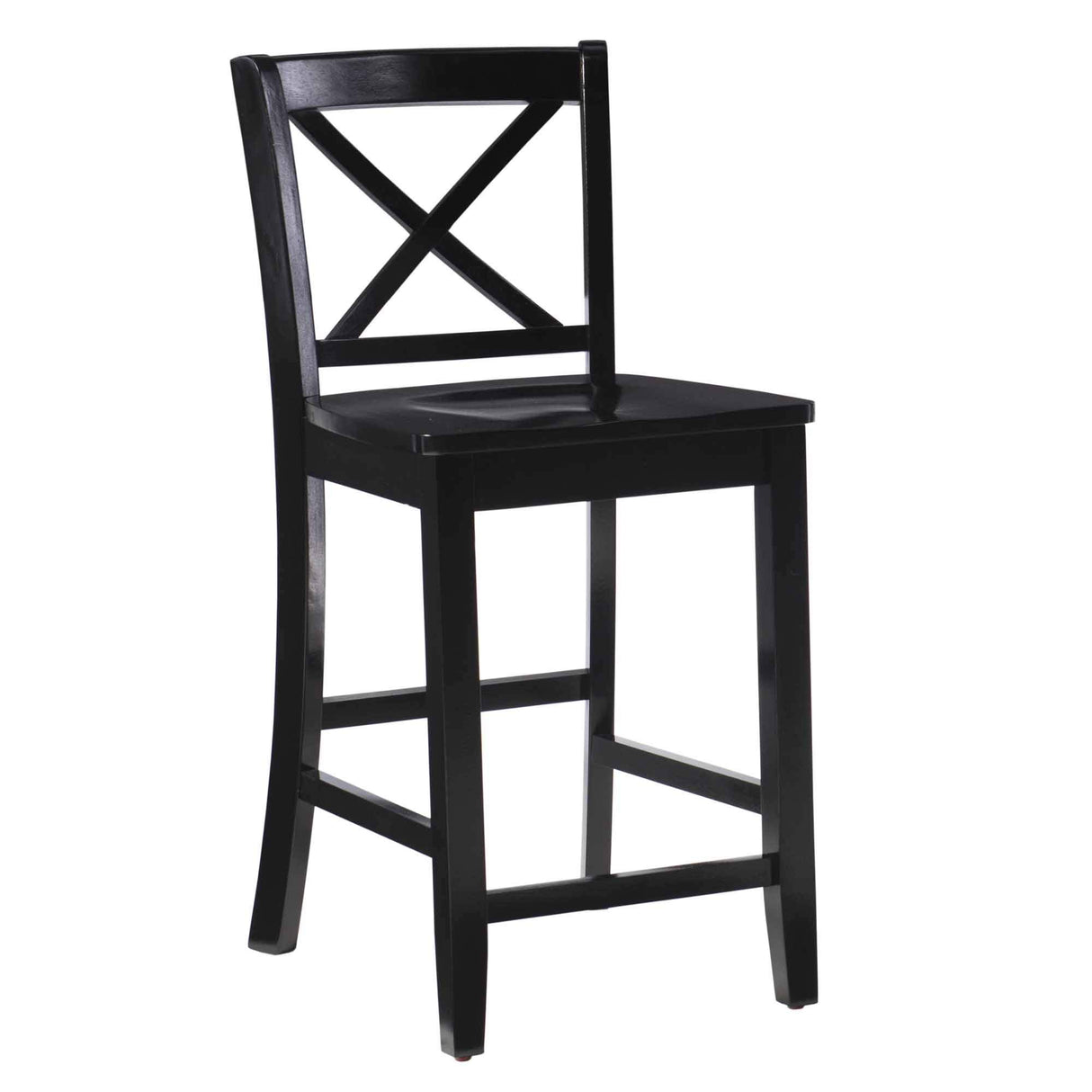 Linon Home Dcor Black X Back Counter Stool, 16" W x 17.91" D x 37.01" H Linon
