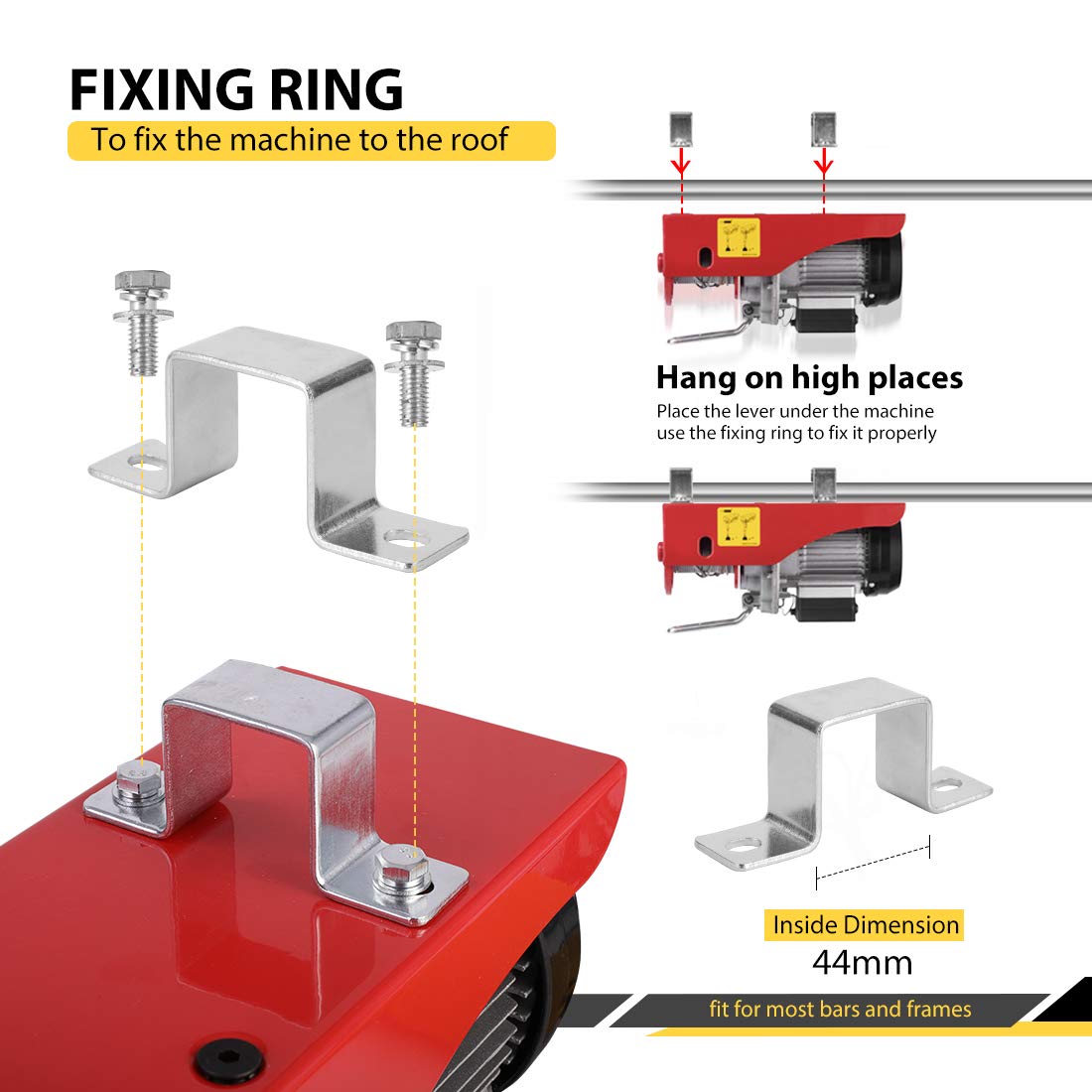 VIVOHOME Electric Hoist, 110V 440 Lbs Winch with Remote Control, Zinc-Plated Steel Wire Hoist for Garage, Warehouses, Factories 38ft Lifting Height with Emergency Stop Switch ETL Listed VIVOHOME