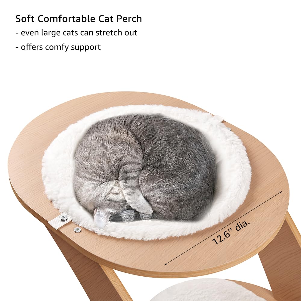 beeNbkks Cat Tree for Large Cats, Modern Tall Cat Tower for Indoor Cats, Cat Tree Tower with Cat Condo Scratching Post and Perch Hammock Bed, Luxury Wood Cat Ladder Furniture for Multiple Cats Kittens beeNbkks