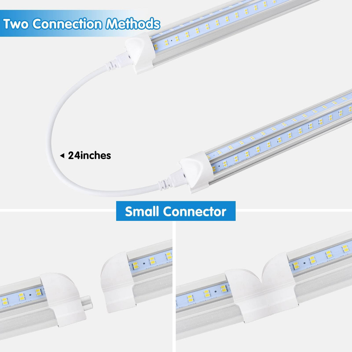 AQIQUUT Led Shop Lights,Led Shop Lights 4FT,50W 6500K 7000LM Clear White,Led Shop Light 4FT 110V Linkable Integrated V-Shape for Shop Garage,Warehouse,Workbench and Workshop Indoor(4-Pack) AQIQUUT