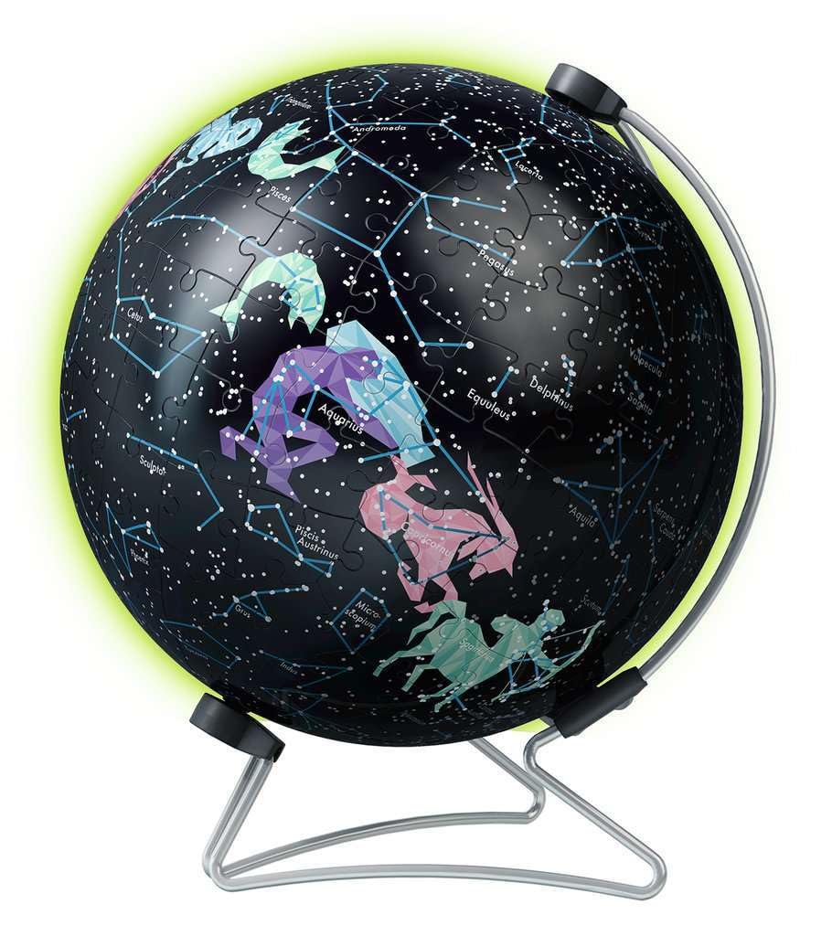 Ravensburger Puzzle-Ball Starglobe with Glow-in-The-Dark Edition: 180 Piece 3D Jigsaw Puzzle for Kids 11544 - Easy Click Technology Means Pieces Fit Together Perfectly Ravensburger