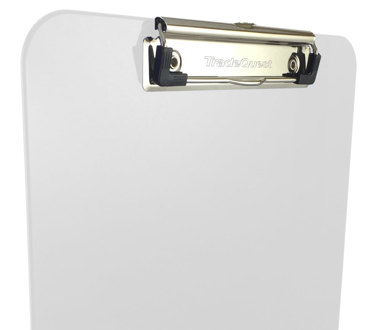 Trade Quest Plastic Clipboard Opaque Color Letter Size Low Profile Clip (Pack of 6) (White) Trade Quest