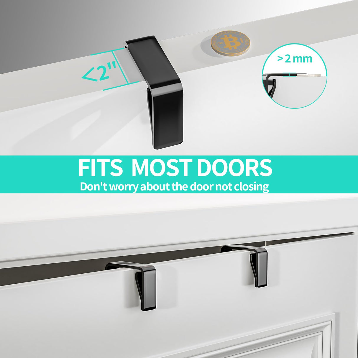 HapiRm Over Door Organizer Storage - Separable Door Organizer Hanging with 6 Metal Large Capacity Baskets for Bathroom Bedroom Kitchen Pantry Closet (Black) HapiRm