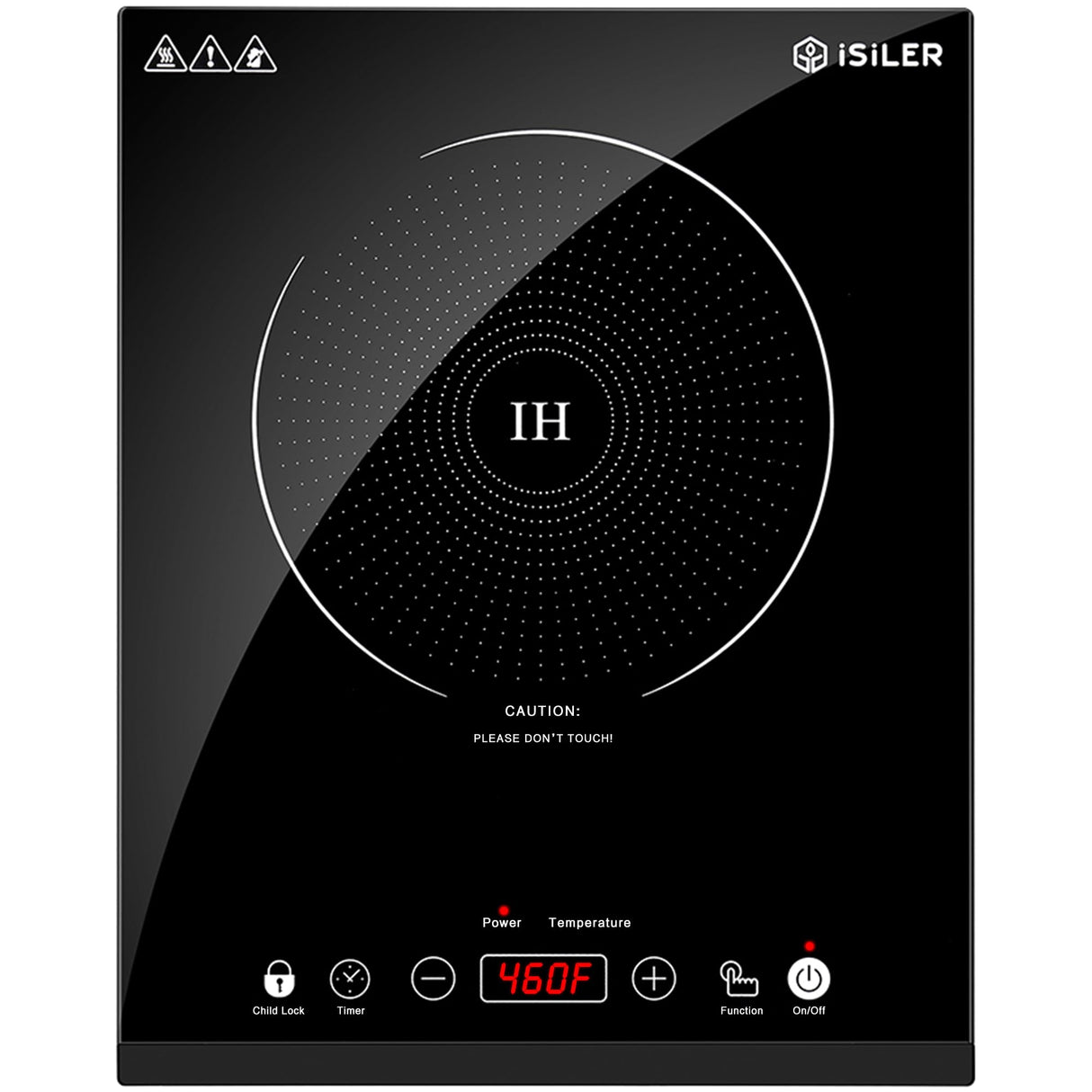 Portable Induction Cooktop, iSiLER 1800W Sensor Touch Electric Induction Cooker Hot Plate with Kids Safety Lock, 6.7" Heating Coil, 18 Power 17 Temperature Setting Countertop Burner with Timer ISILER