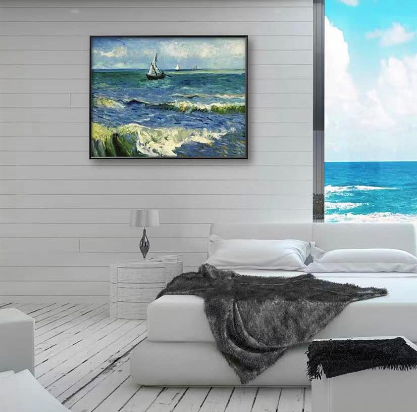 NIHO-JIUMA Van Gogh Diamond Painting Kits Seascape, 5D DIY Full Drill Diamond Art Gift for Adults/Teen, Home Decoration (30X40cm/12x16inches) NIHO-JIUMA