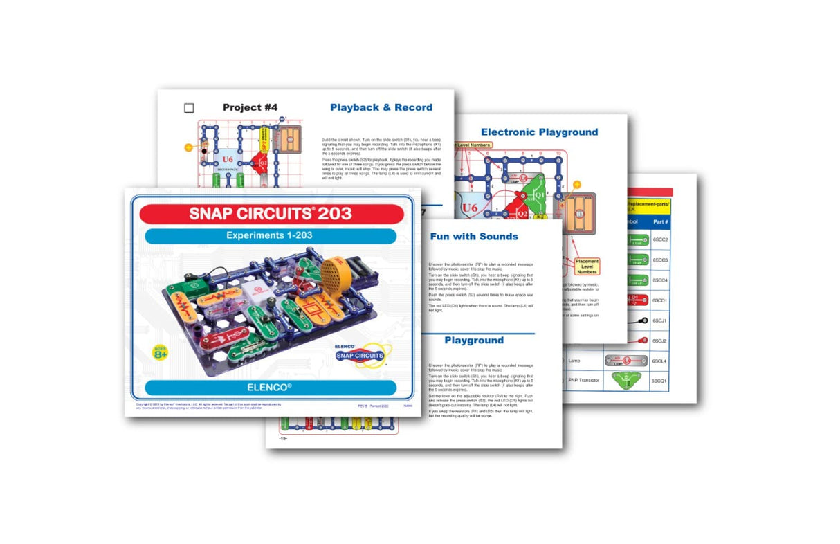 Snap Circuits 203 Electronics Exploration Kit | Over 200 STEM Projects | Full Color Project Manual | 42 Snap Modules | Unlimited Fun Snap Circuits