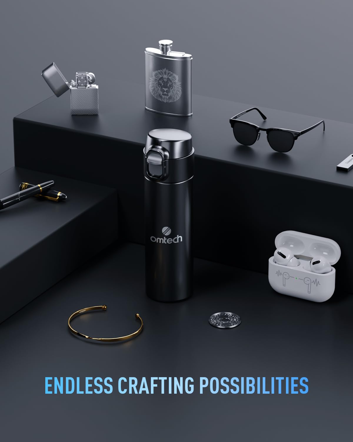 OMTech 20W Fiber Laser Engraver, LightBurn Compatible Laser Engraving Machine with Red Dot Pointer, 4.3x4.3 Solid State Laser Marking Etching Machine for Metal Aluminum Steel Silver Jewelry OMTech