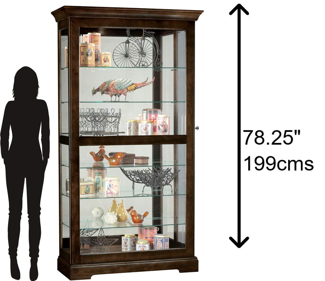 Howard Miller Tyler III Curio Cabinet II - Elegant Espresso Finish Home Décor Glass Display Cabinet with Lock, Sliding Glass Door - Storage Cabinet for Living Room, Bedroom or Dining Room Howard Miller