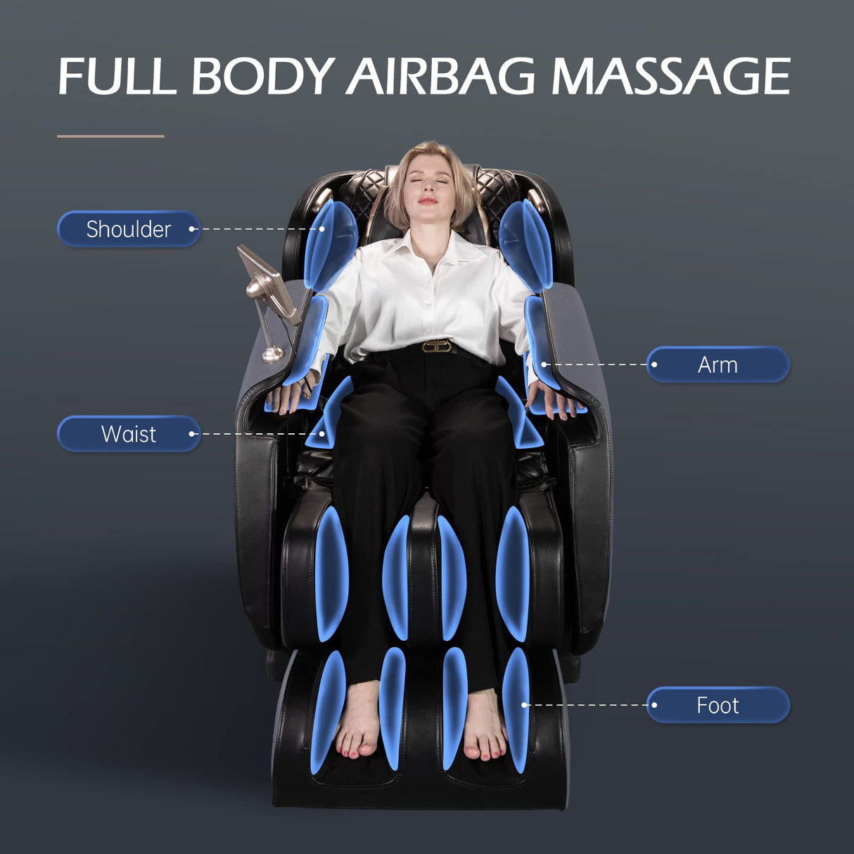 Real Relax Massage Chair, Full Body Zero Gravity Massage Chair with Dual-core S Track LCD Remote Bluetooth Heating, Favor-04 ADV Real Relax