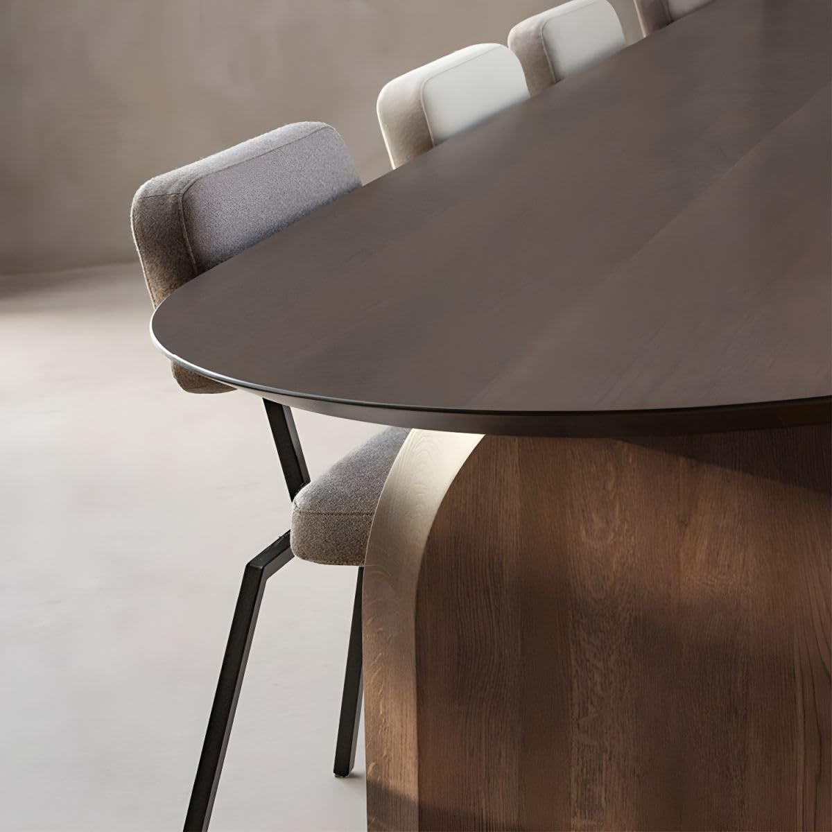 LAKIQ Oval Dining Table Solid Wood Conference Table Rectangle Meeting Room Table Office Writing Desk Table Only - Without Chairs (Natural, 70.9" L x 31.5" W x 29.5" H) LAKIQ