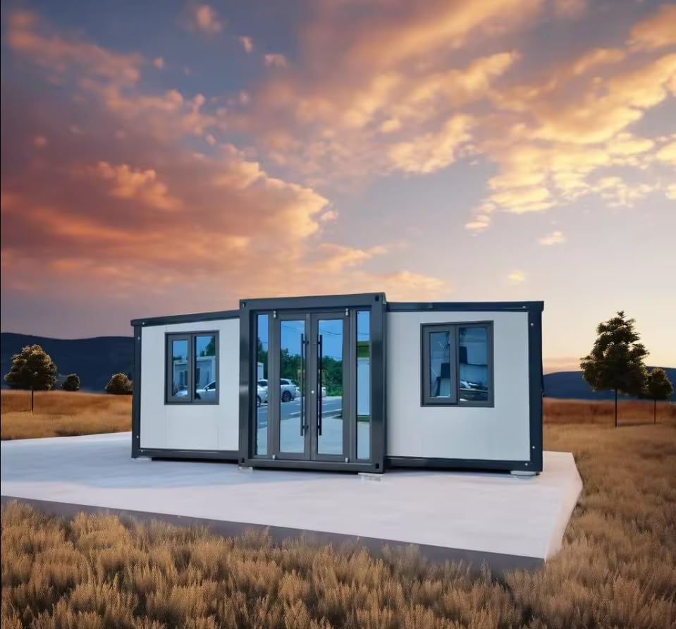 40FT Prefab House,Portable Container House to Live in with 3 Bedroom,1 Full Equiped Bathroom and Kitchen,Prefabricated Tiny House for Living,Foldable Mobile Home, Office, AirBNB Generic