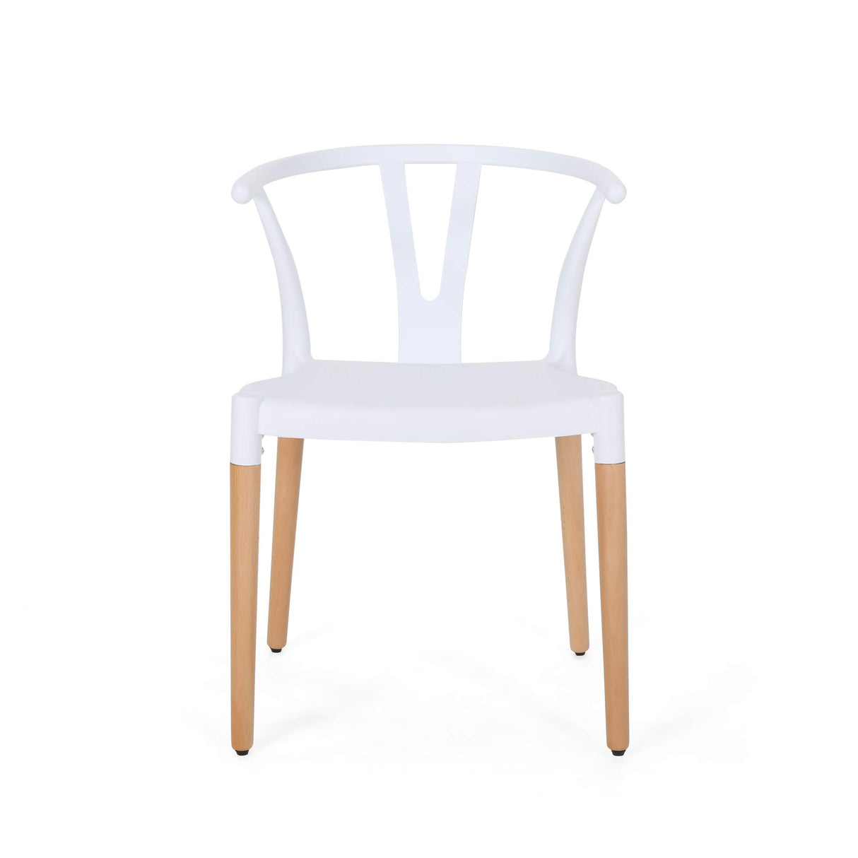 Christopher Knight Home Victoria Modern Dining Chair with Beech Wood Legs (Set of 2), White and Natural Finish Christopher Knight Home