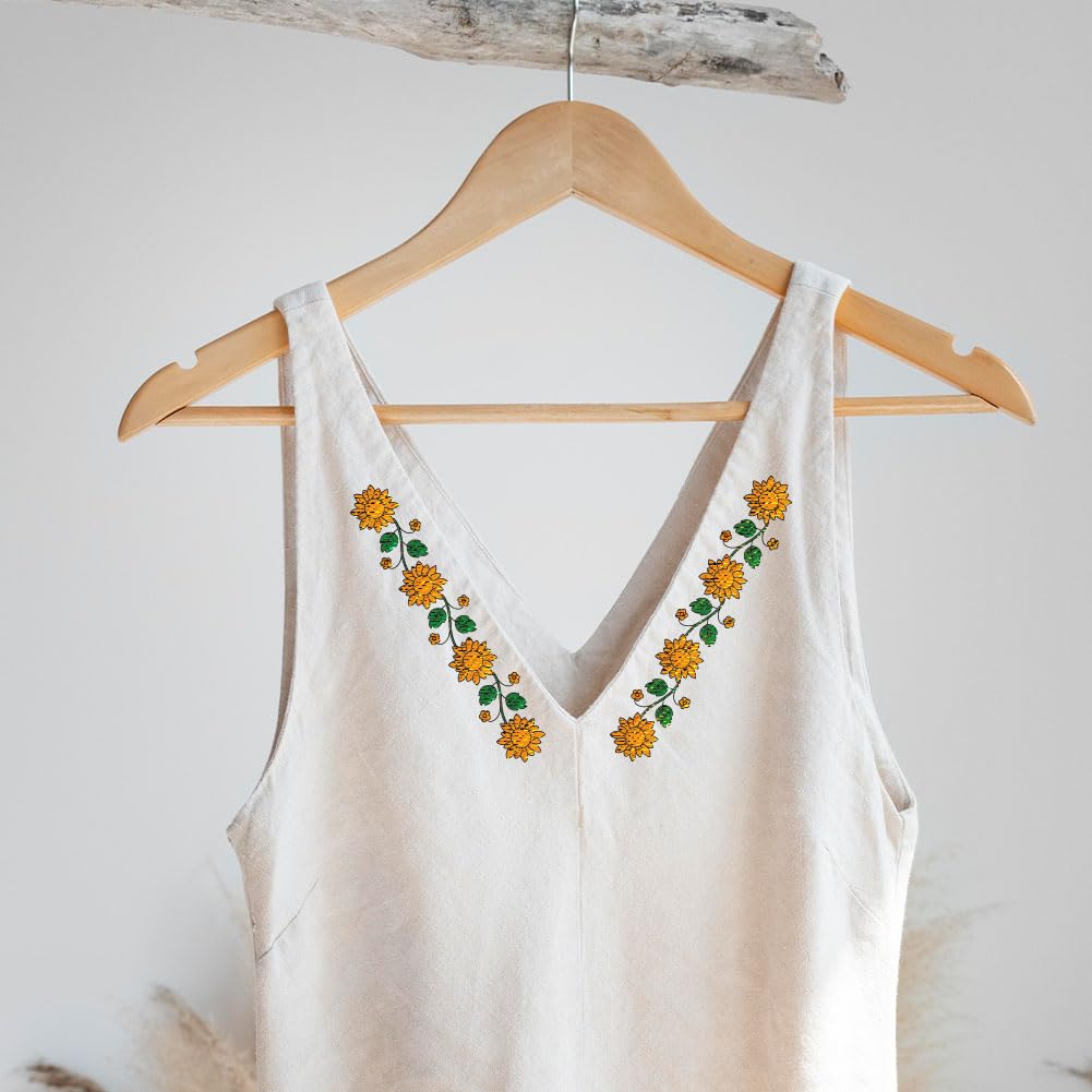 BENECREAT 4 Style 27Pcs Flower Border Water Soluble Hand Sewing Stabilizers, Long Rattan Flowers Tear Away Water Soluble Embroidery Patterns for Carves, Shirts, Coats, Bags, Towels BENECREAT