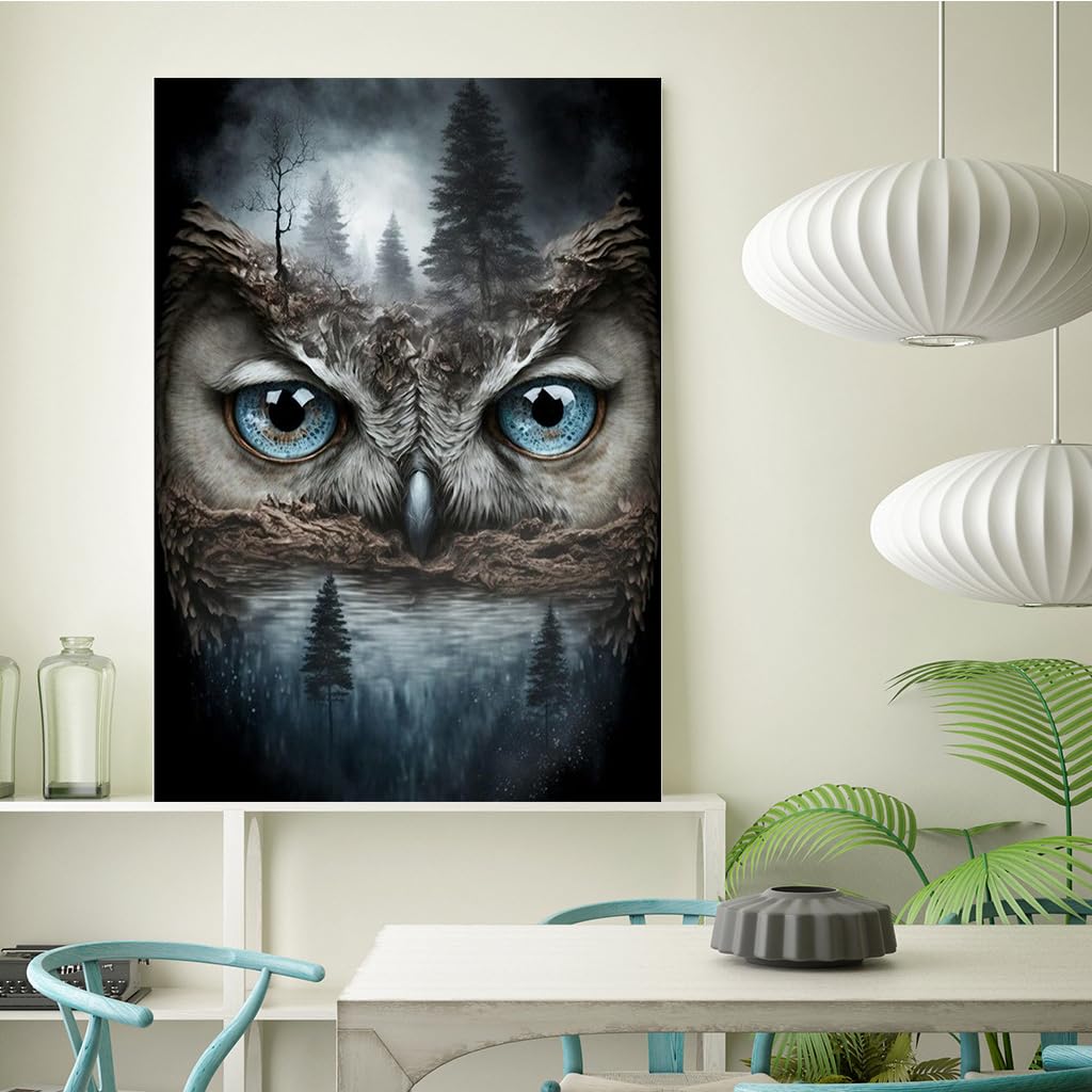 KEUASDV Diamond Painting Kits for Adults Owl Forest DIY 5D Full Drill Diamond Painting Kits for Adults Kids Beginner,for Home Wall Decor, Gem Art 12 x 16 Inches KEUASDV