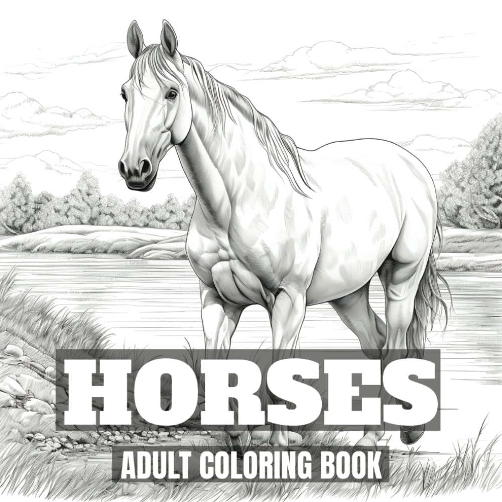 Horses: Horse Coloring Book for Adults WoodArtSupply